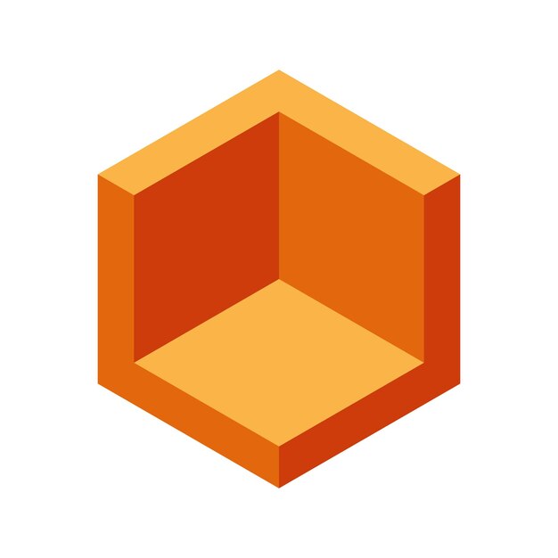 Cube logo geometryczny projekt wektorowy Box logo firmy modny emblemat techno w stylu izometrycznym 3D