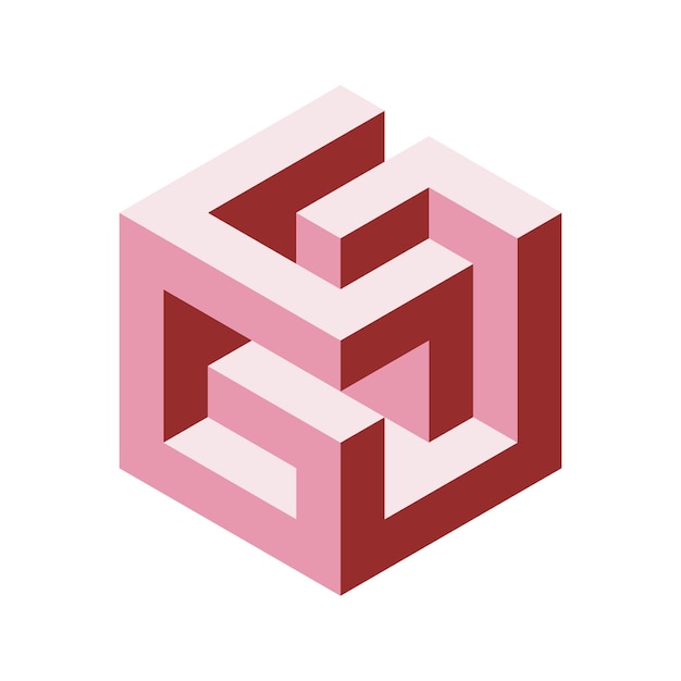 Cube logo geometryczny projekt wektorowy Box logo firmy modny emblemat techno w stylu izometrycznym 3D