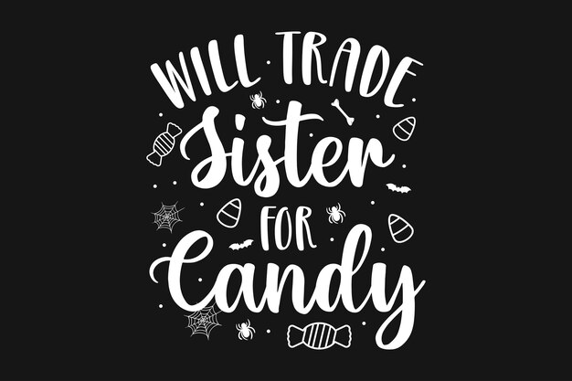 Cukierkowa koszulka z typografią na Halloween