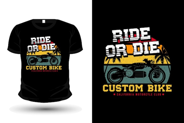 Custom Bike California Club Merchandise Sylwetka Projekt Koszulki