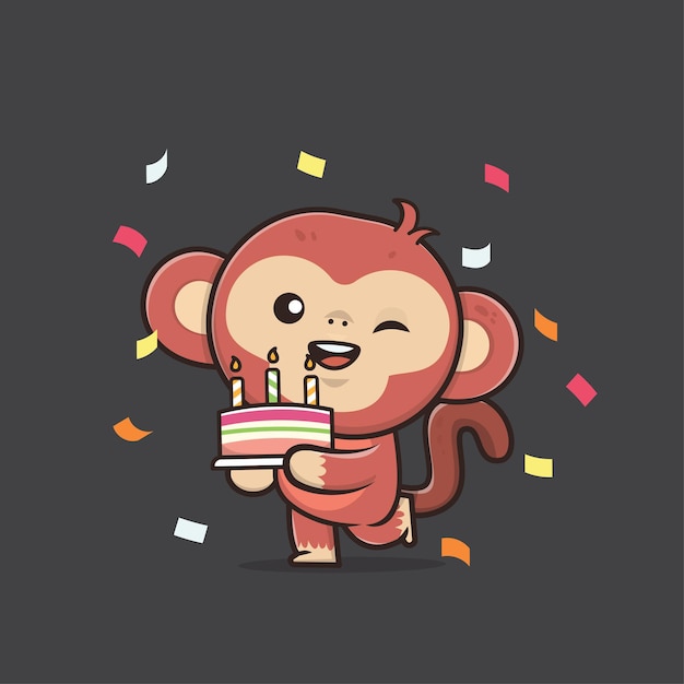 Cute Animal Wildlife Monkey Ilustracja