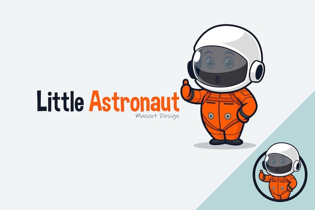 Plik wektorowy cute astronauta w pomarańczowym kolorze