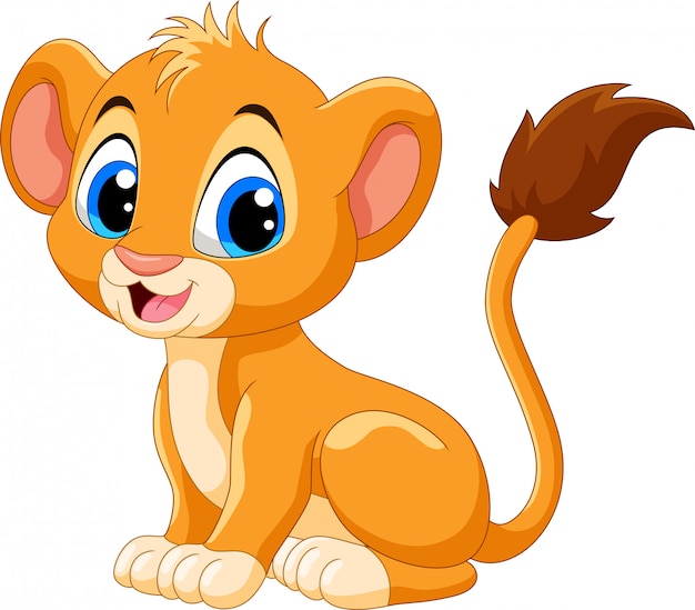 Plik wektorowy cute baby cartoon lion
