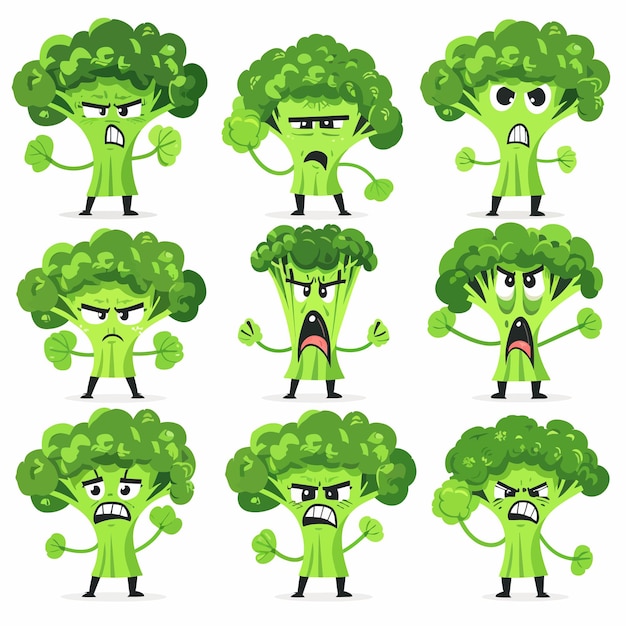 Cute_broccoli_characters_with_angry_emotions