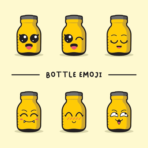 Cute Butelka Emoji Ilustracja Wektorowa