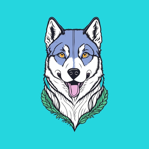 Plik wektorowy cute cartoon husky kawaii styl wektor znaków