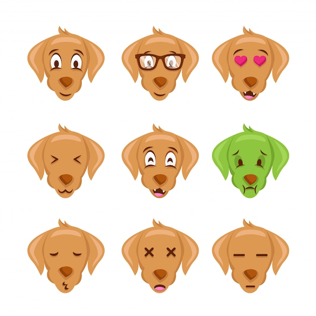 Plik wektorowy cute dog face emotikon emoji wyraz ilustracji