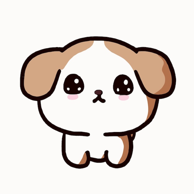 Cute Dog ilustracja Pies kawaii chibi wektor styl rysowania Pies kreskówka