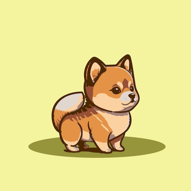 Plik wektorowy cute dog sitting cartoon illustration animal concept izolowany premium flat cartoon style.