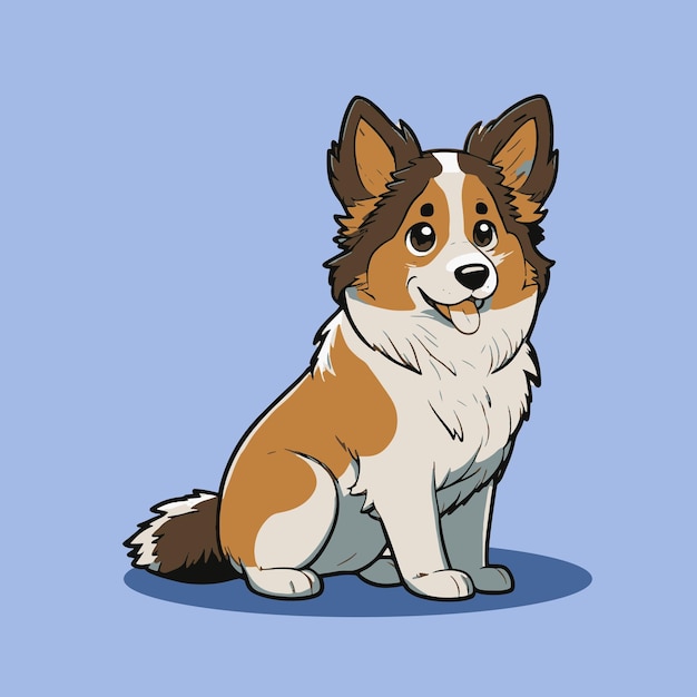 Cute Dog Sitting Cartoon Vector Icon Ilustracja Wektor zwierząt Flat Cartoon Style.