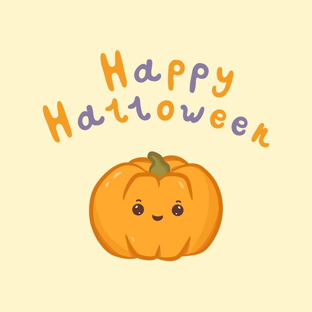 Cute Dyni I Ręcznie Rysowane Napis Happy Halloween Holiday Projekt Kartki Z życzeniami Banery Plakaty Party Zaproszenia I Ulotki Ilustracja Wektorowa