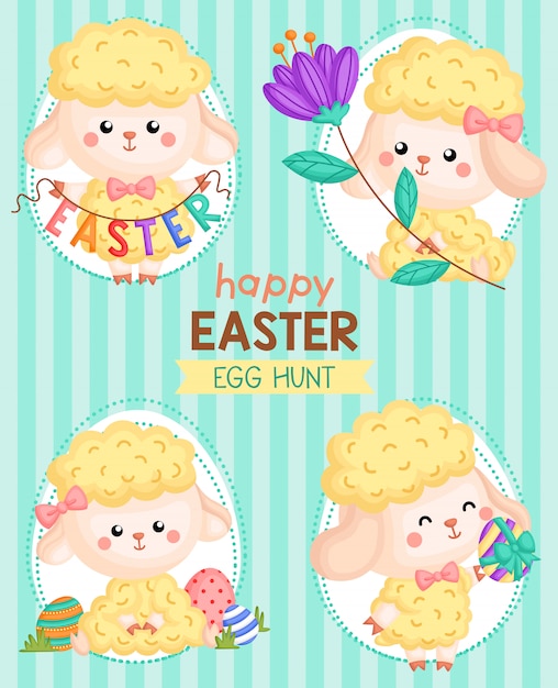 Cute Easter Egg Sheep Card