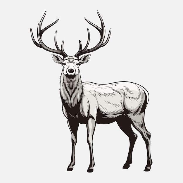 Cute Elk Cartoon Wektorowy Artystyczny Projekt Ilustracji
