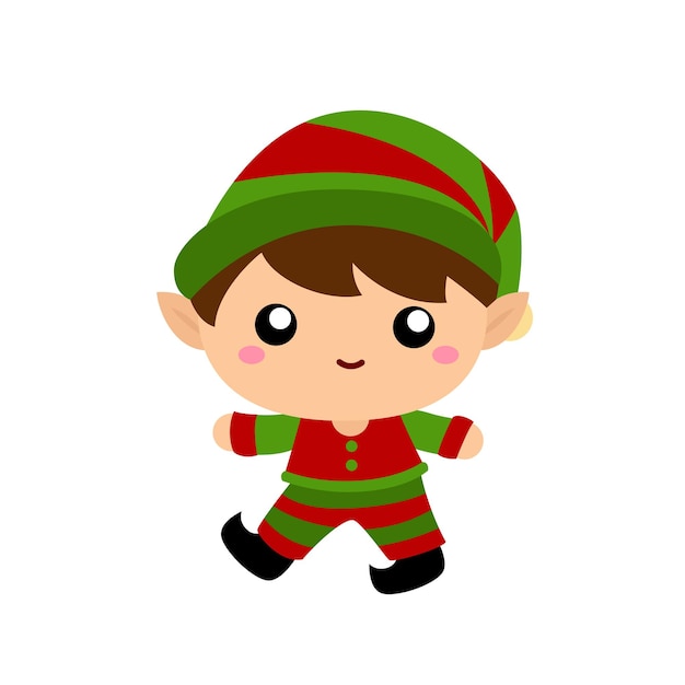 Cute Fantasy Boże Narodzenie Elf Ilustracja Wektor Clipart