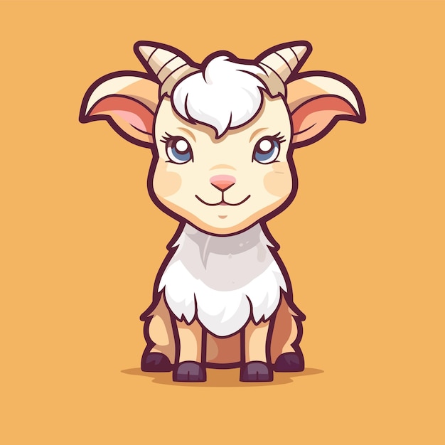 Cute Goat Cartoon Character Perfect for Children039s FarmThemed Designs and Educational Materials