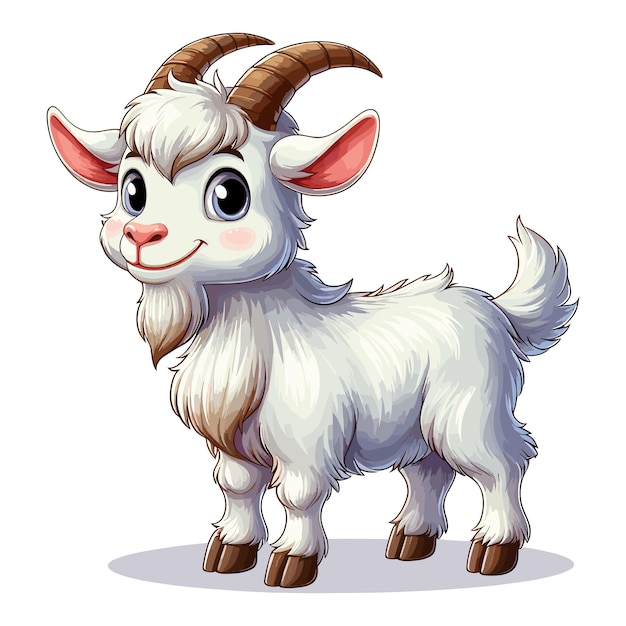 Plik wektorowy cute goat vector ilustracja z kreskówki