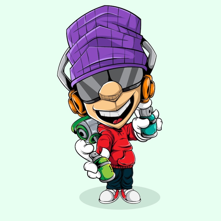 Wektor cute graffiti character