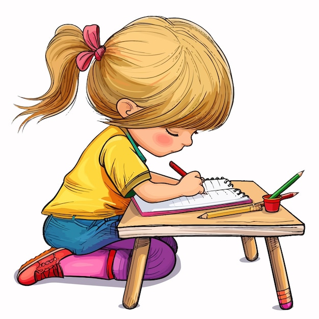 Cute_little_girl_writing_at_school