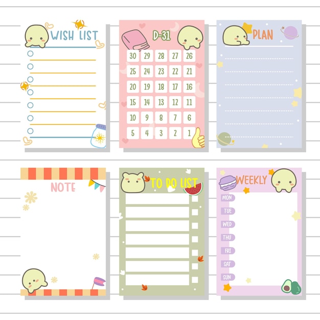 Cute mini notepads design collection pack