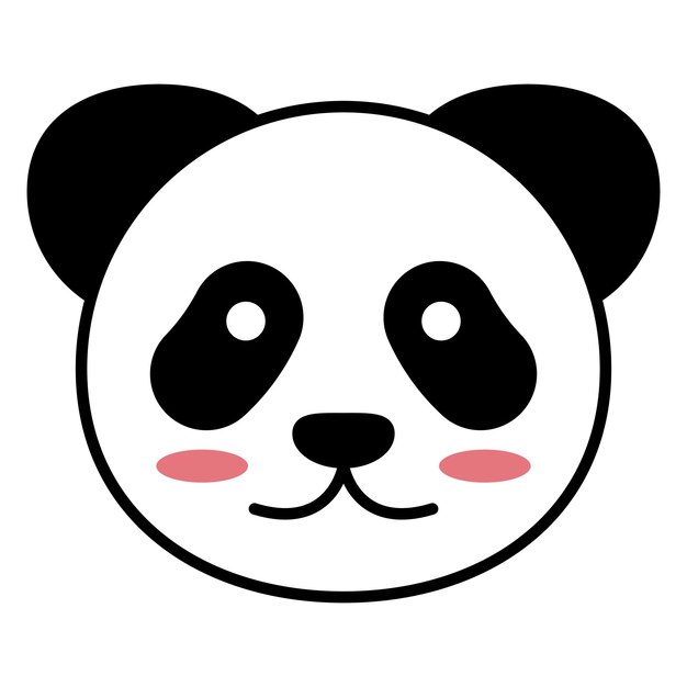 Cute Panda Face Vector Icon