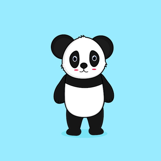 Plik wektorowy cute panda kreskówka wektor ikona ilustracja. zwierzęca natura ikona koncepcja białym tle premium wektor. fla