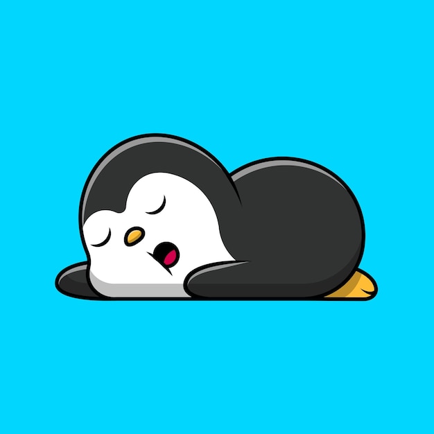 Cute Penguin Snu Kreskówka Wektor Ikony Ilustracja. Płaska Koncepcja Kreskówka