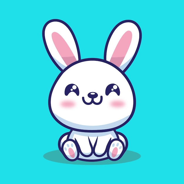 Cute Rabbit Cartoon Vector Icon Ilustracja Koncepcja ikony zwierzęcej