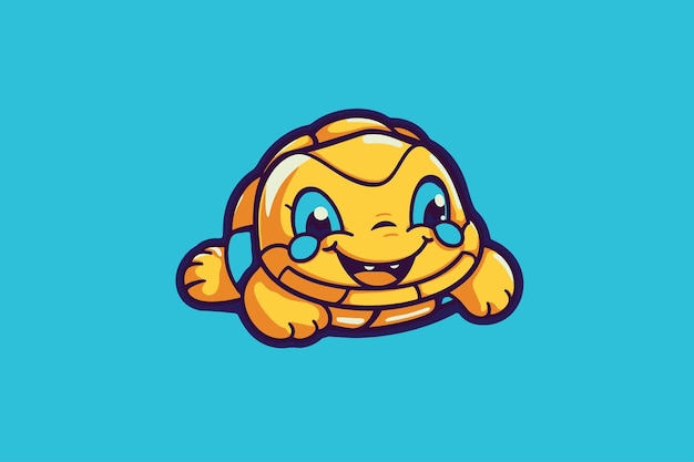 Cute Turtle Cartoon Mascot Wektorowy Ikonowy Projekt Ilustracji