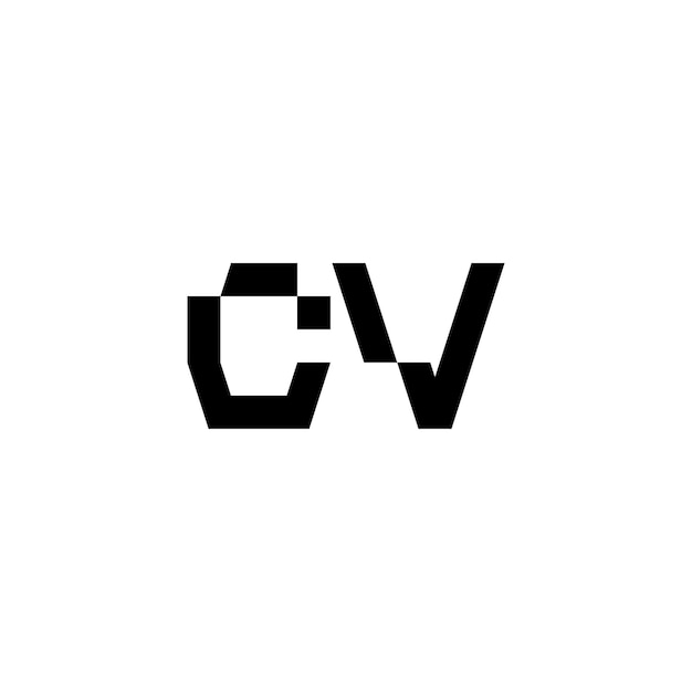 CV monogram logo projekt list tekst nazwa symbol monochromatyczne logotyp alfabet znak proste logo