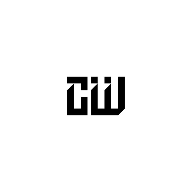 CW monogram logo projekt list tekst nazwa symbol monochromatyczne logotyp alfabet znak proste logo