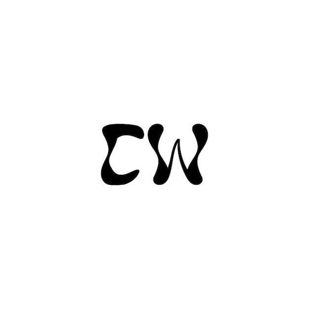 CW monogram logo projekt list tekst nazwa symbol monochromatyczne logotyp alfabet znak proste logo