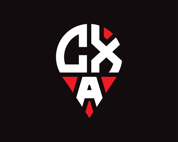 Plik wektorowy cxa (location of letters) - prosty projekt logo.