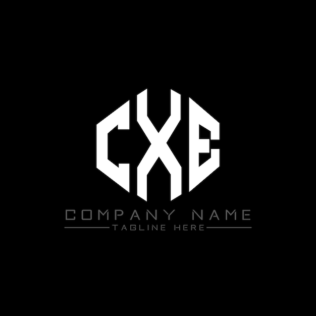 CXE letter logo design with polygon shape CXE polygon and cube shape logo design CXE hexagon vector logo template białe i czarne kolory CXE monogram logo biznesowe i nieruchomości