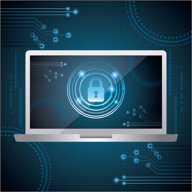 Cyber Bezpieczeństwa Cyfrowa Technologia Komputerowa Zapisz Kłódki Zamknięte