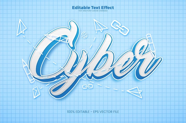 Cyber-edytowalny Efekt Tekstowy W Nowoczesnym Stylu Trendów