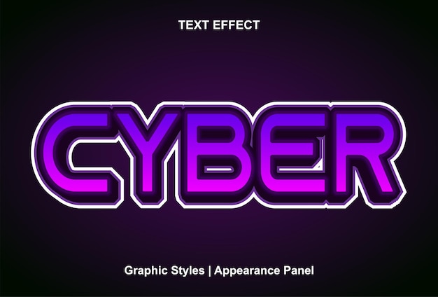 Plik wektorowy cyber efekt tekstowy ze stylem graficznym i edytowalnym