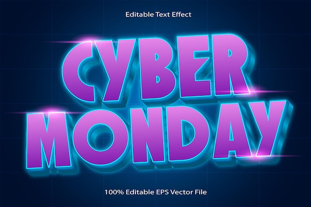 Cyber Monday Editable Text Effect Emboss Cartoon Gradient Style (efekt tekstu edytowalnego w stylu kreskówki)