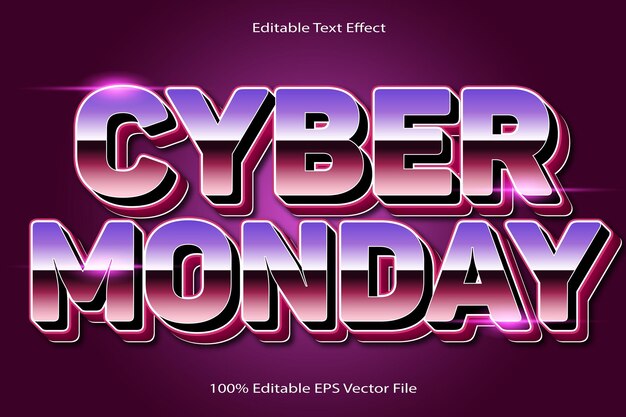 Cyber Monday Editable Text Effect Emboss Cartoon Gradient Style (efekt tekstu edytowalnego w stylu kreskówki)