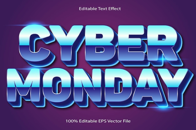 Plik wektorowy cyber monday editable text effect emboss cartoon gradient style (efekt tekstu edytowalnego w stylu kreskówki)