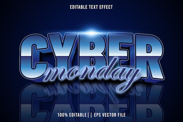 Cyber Monday Edytowalny efekt tekstowy 3D Styl nowoczesny