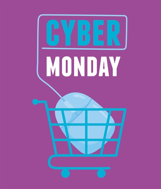 Cyber Poniedziałek, Koszyk Na Zakupy Myszy Podłączony Cyfrowy