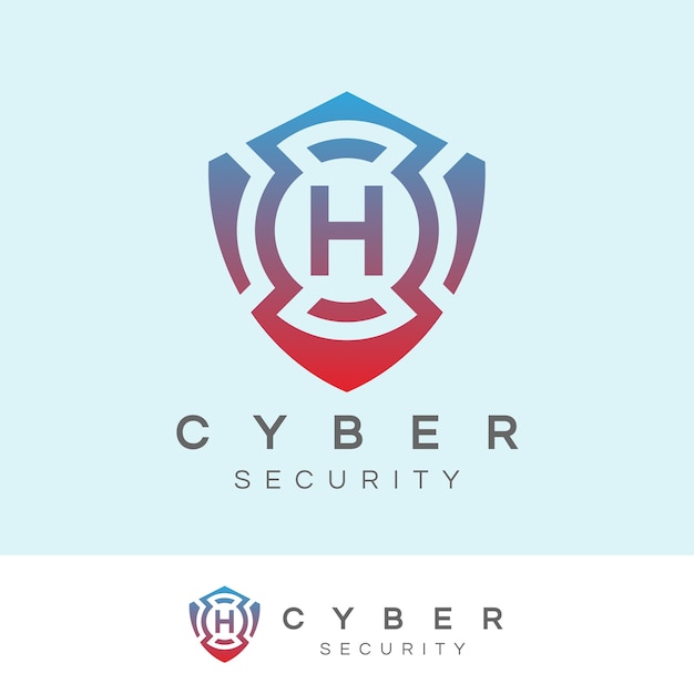 Cyber Security Initial Letter H Logo Design