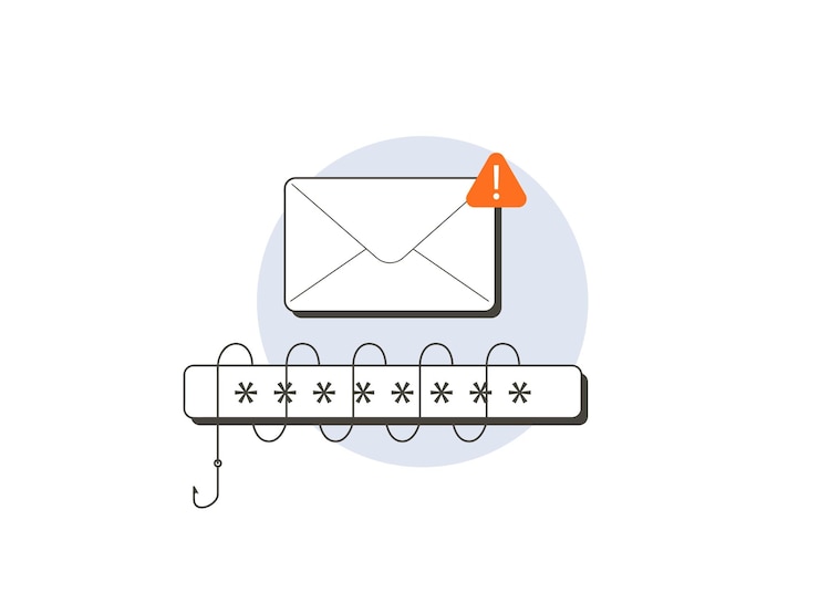 Wektor cyberatak phishingowy za pomocą fałszywych wiadomości e-mail