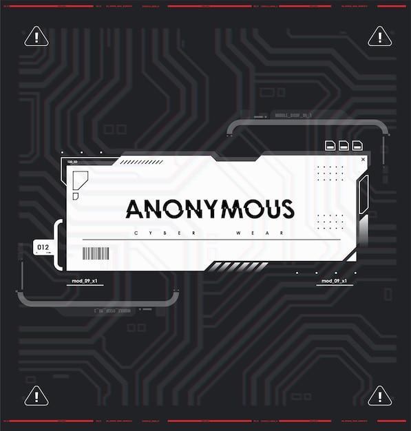 Cyberkultura Cyberpunkowe futurystyczne programowanie plakatów i hakowanie środowisk wirtualnych Nowoczesna ulotka do Internetu i druku Tech Abstrakcyjny szablon plakatu z elementami HUD