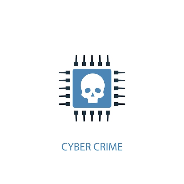 Cyberprzestępczość Koncepcja 2 Kolorowa Ikona. Prosta Ilustracja Niebieski Element. Projekt Symbolu Koncepcji Cyberprzestępczości. Może Być Używany Do Internetowego I Mobilnego Interfejsu Użytkownika/ux