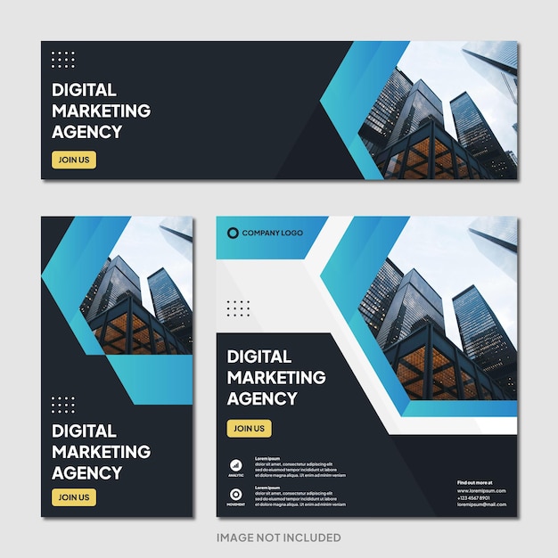 cyfrowa agencja marketingowa instagram post banner szablon nowoczesne tło