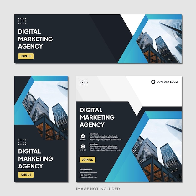 cyfrowa agencja marketingowa instagram post banner szablon nowoczesne tło