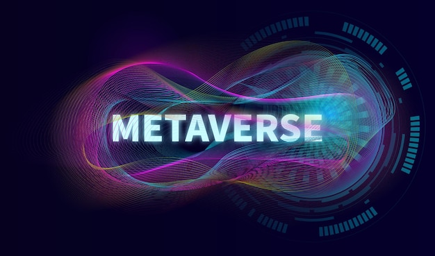 Cyfrowa fala informacji dla koncepcji Metaverse Wektor abstrakcyjnego tła