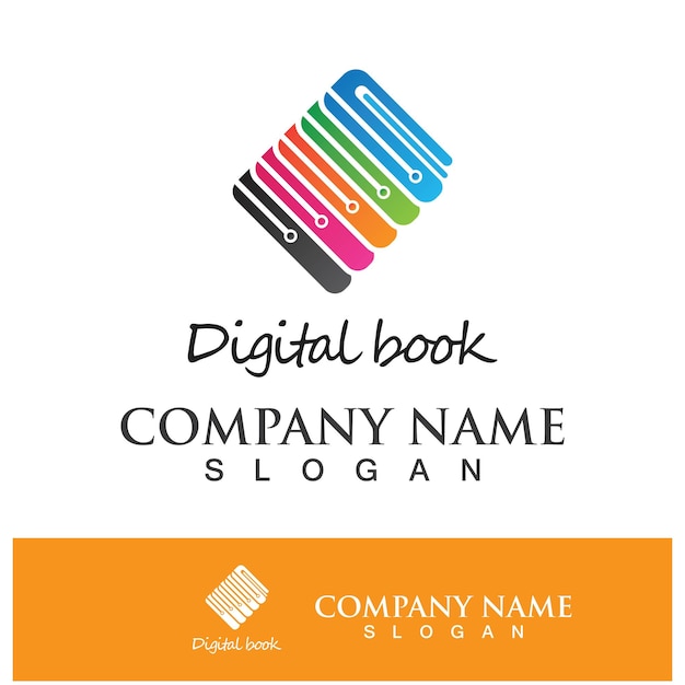 Plik wektorowy cyfrowa książka logo ikona technologia wektor