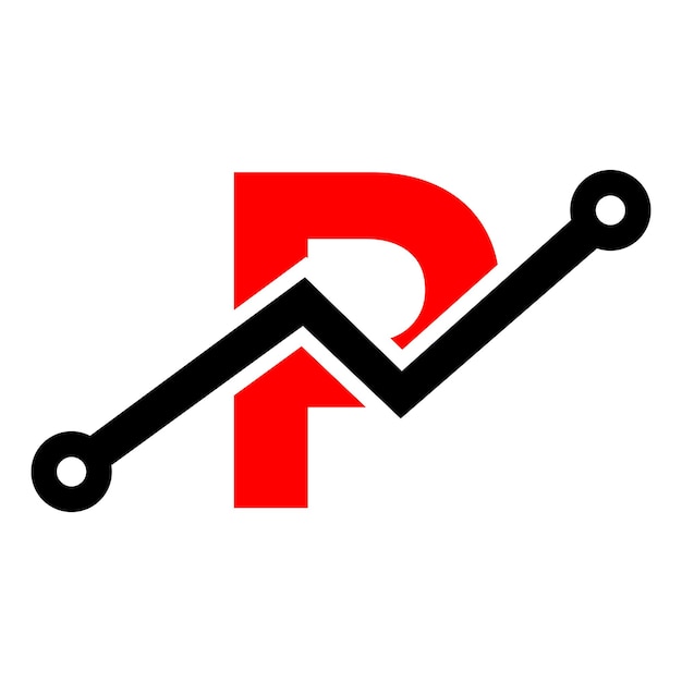 Plik wektorowy cyfrowa litera p technologia ikona projektowanie logo inwestycje biznesowe logo finansowe na szablonie litery p